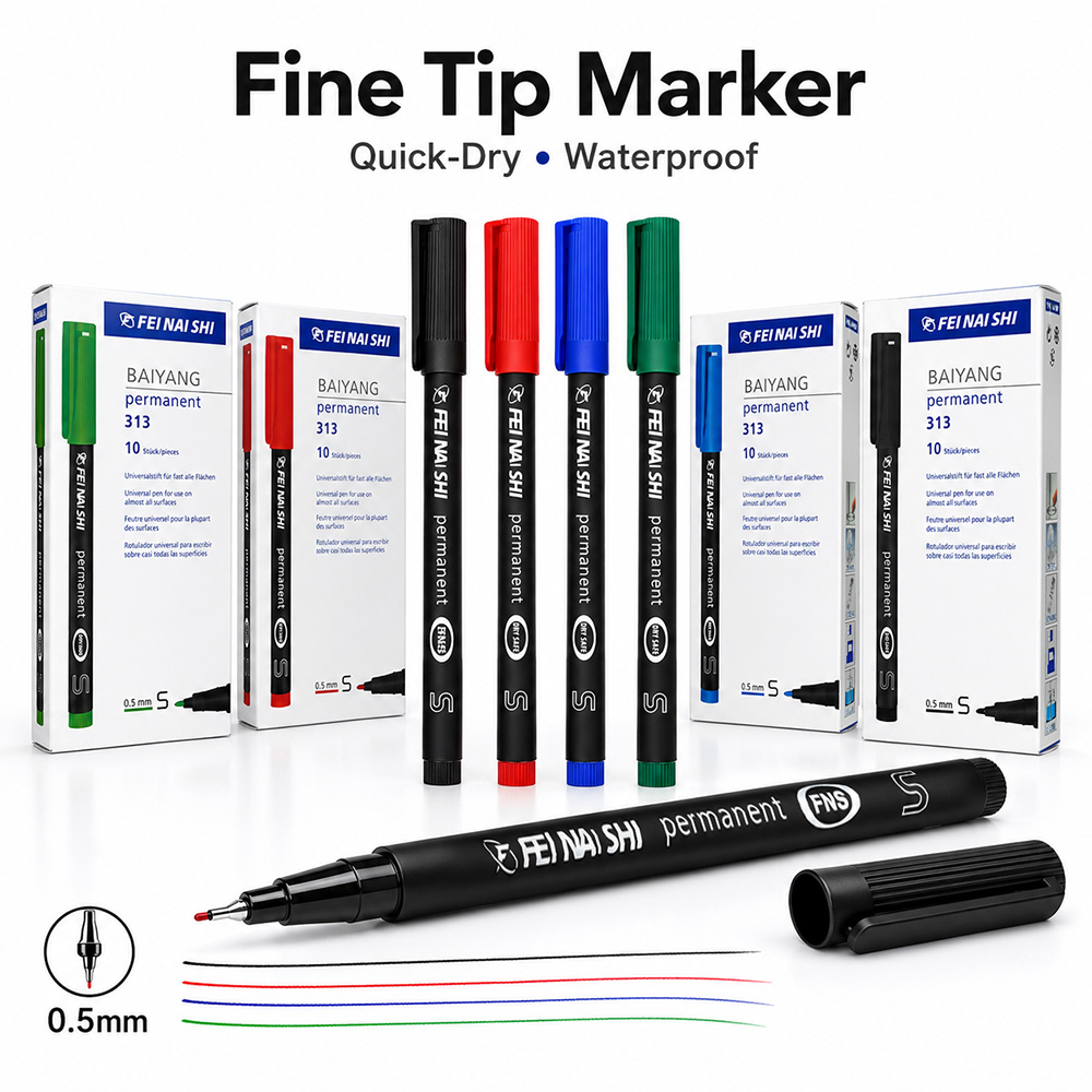 Illustration Marker Set - 4/12 قطعة أقلام تحديد دائمة برأس