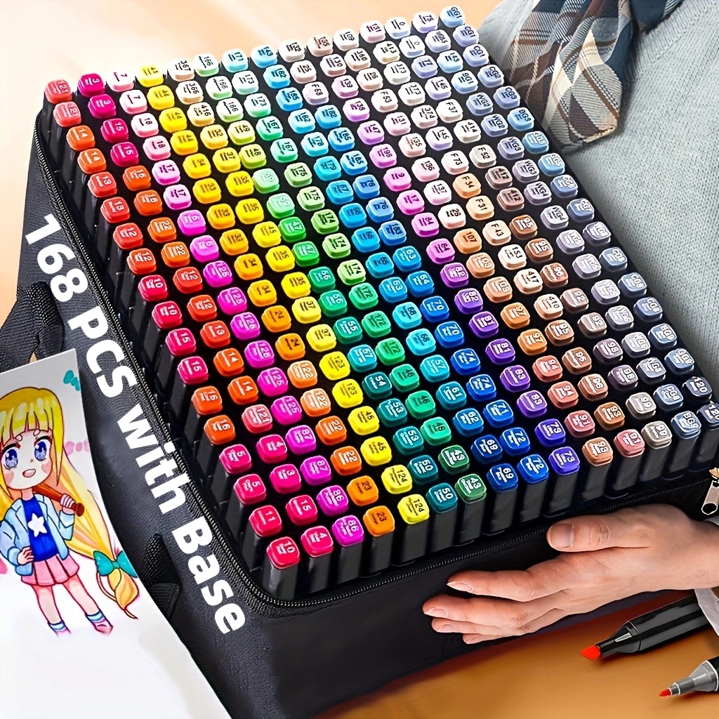 Illustration Marker Set - أقلام تلوين كحولية بـ 40/60/80/132/180/274 لونًا،