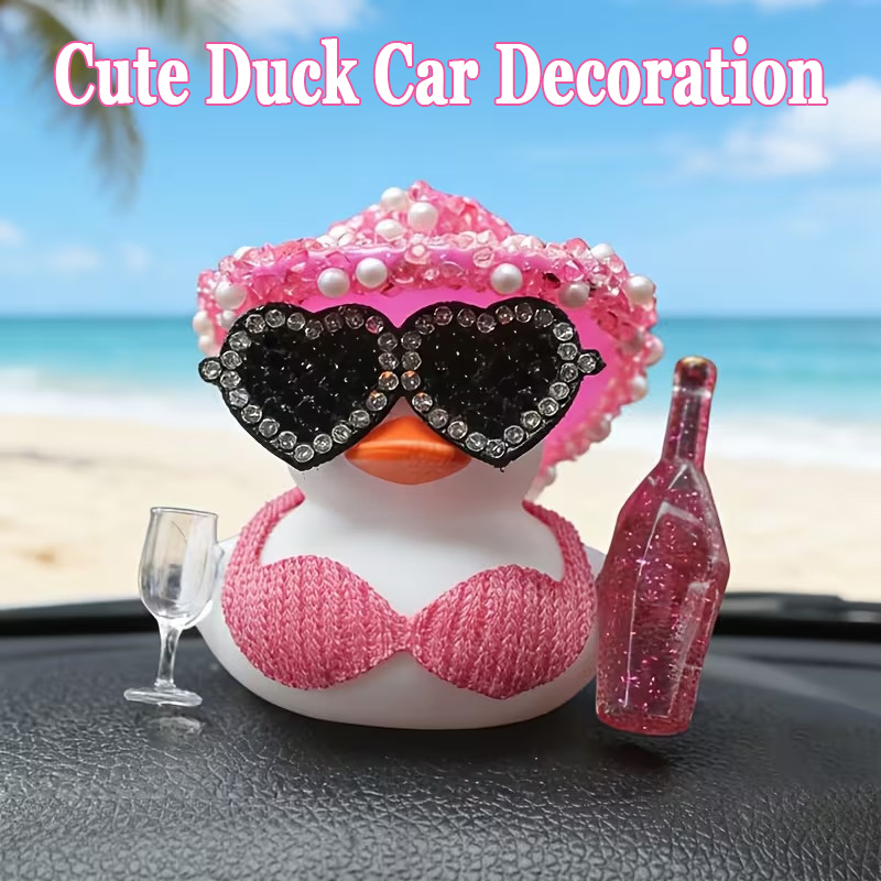 Art Craft Glasses - بطة سوداء صغيرة أنيقة ولامعة، زينة