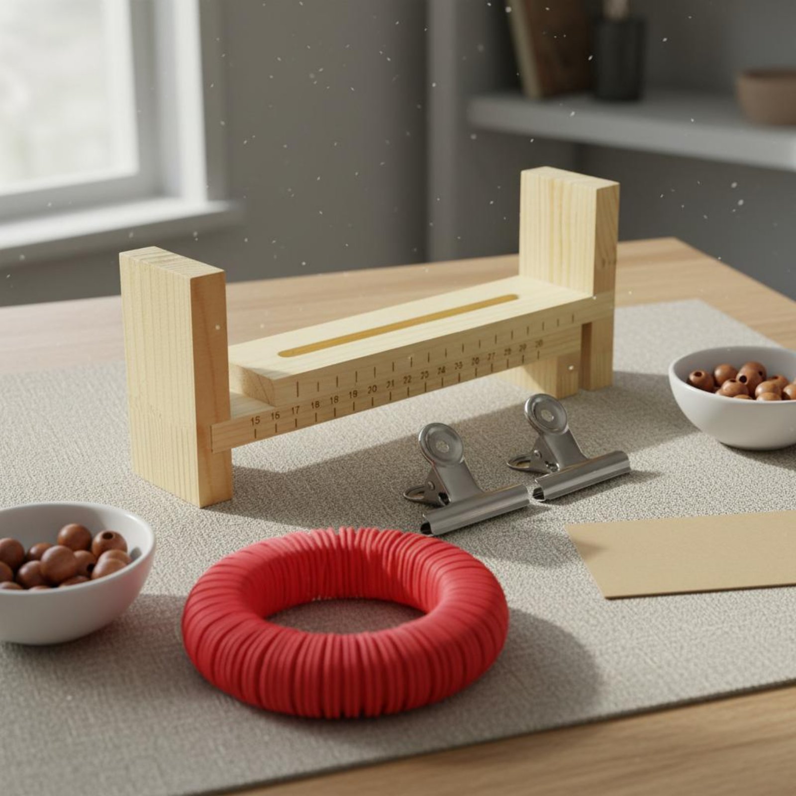 Loom Weaving Frame - إطار خشبي لنسج الأساور اليدوية، مسطرة