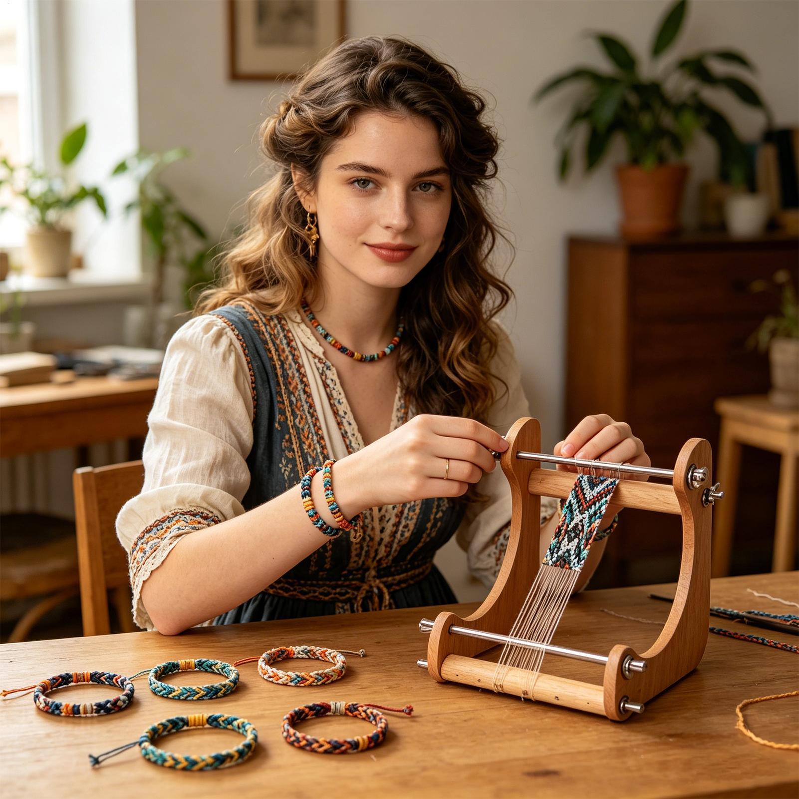 Loom Weaving Frame - آلة نسج الخرز الخشبية القابلة للتعديل،