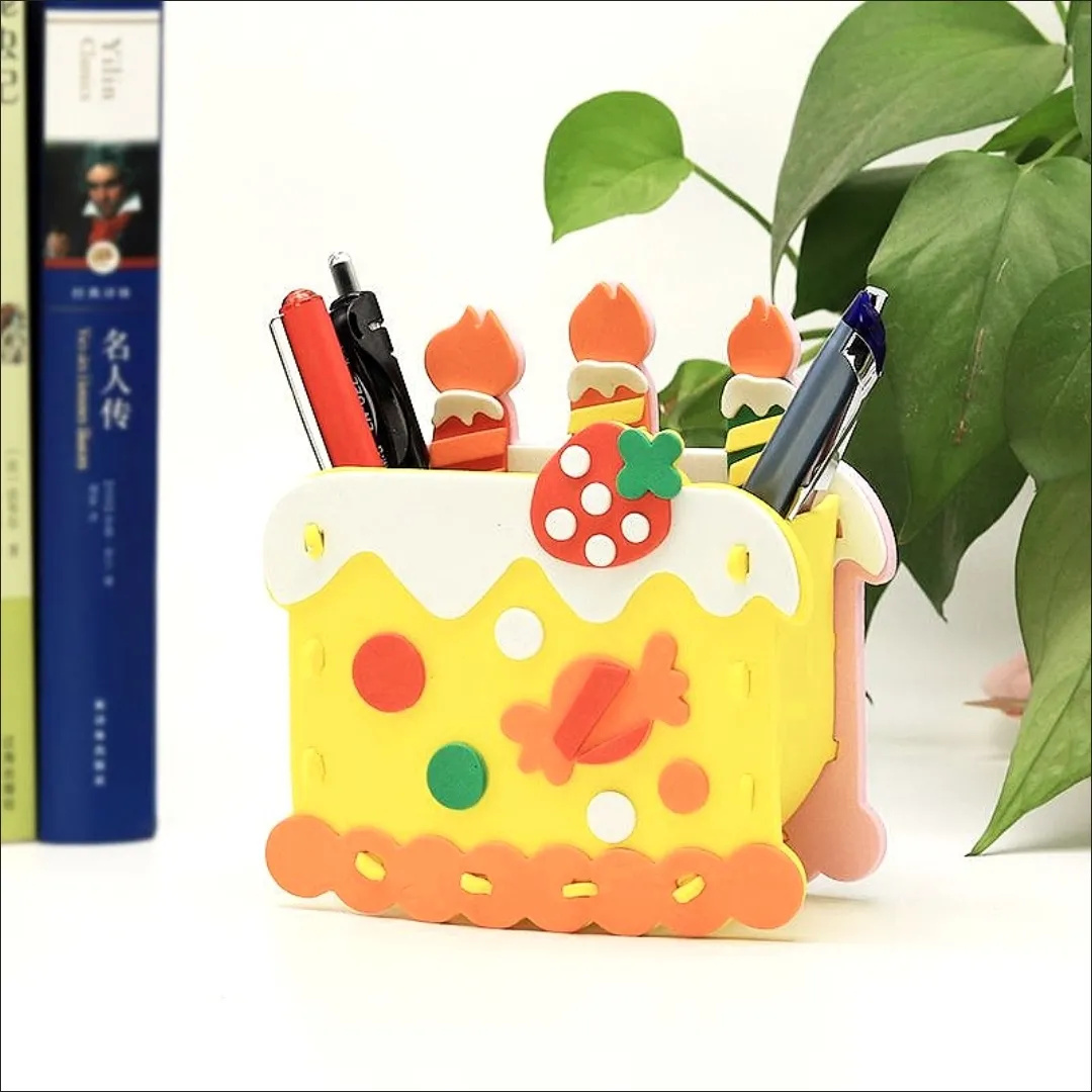 2 قطعة DIY حاوية أقلام كرتونية - مراجعة Art Craft For Kindergarten وسعره