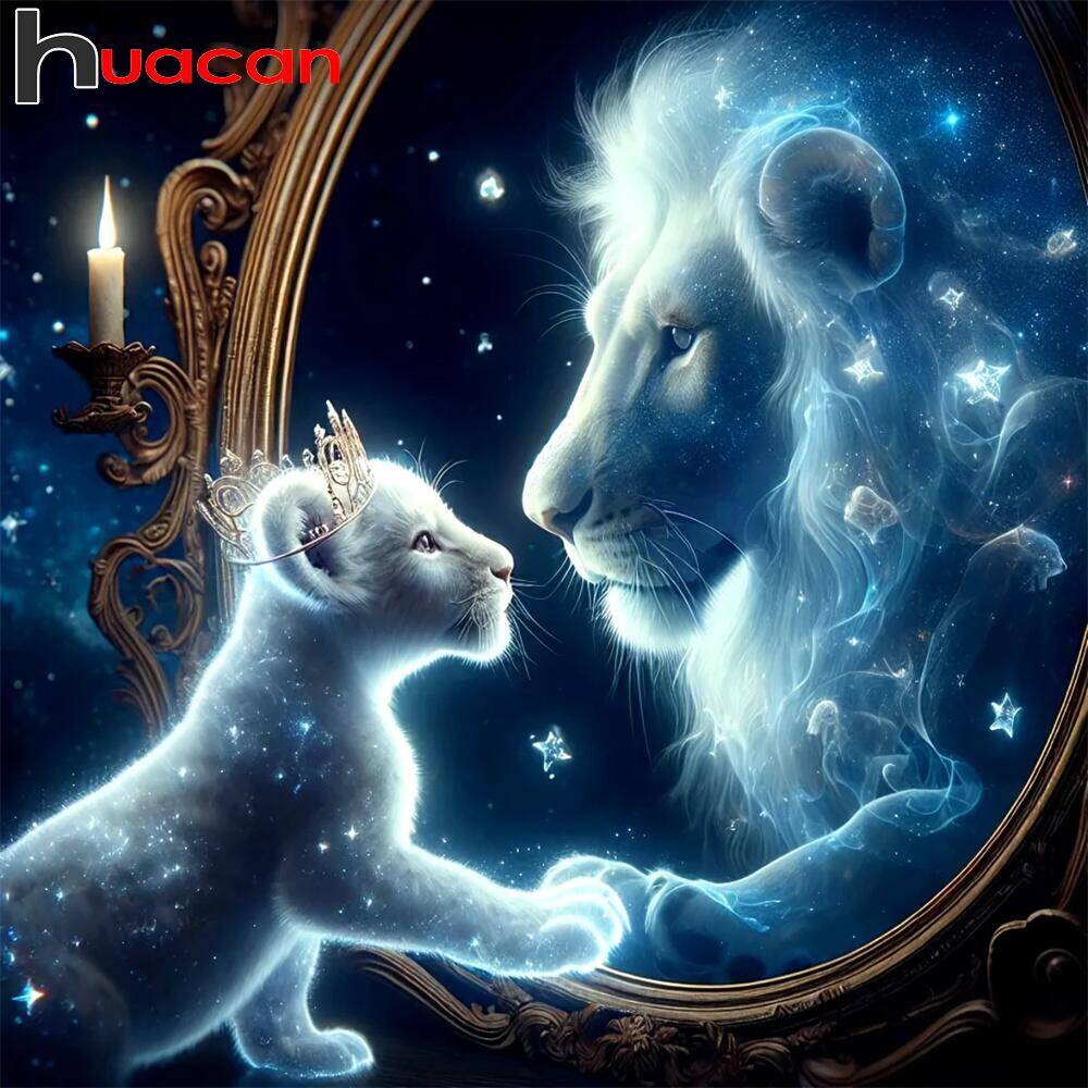Huacan الماس اللوحة الحيوان ال - مراجعة Art Craft Lion وسعره