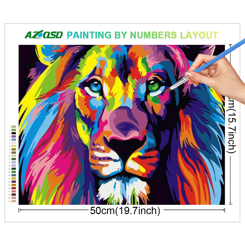 AZQSD الطلاء الكبار بالأرقام ا - مراجعة Art Craft Lion وسعره