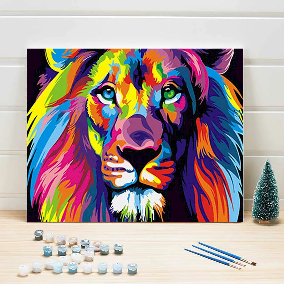 AZQSD الطلاء الكبار بالأرقام ا - مراجعة Art Craft Lion وسعره