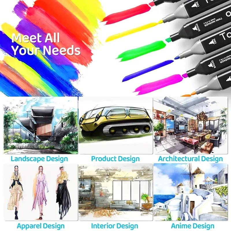 24/36/48/60/80/120/168 ألوان ط - مراجعة Illustration Marker Set وسعره