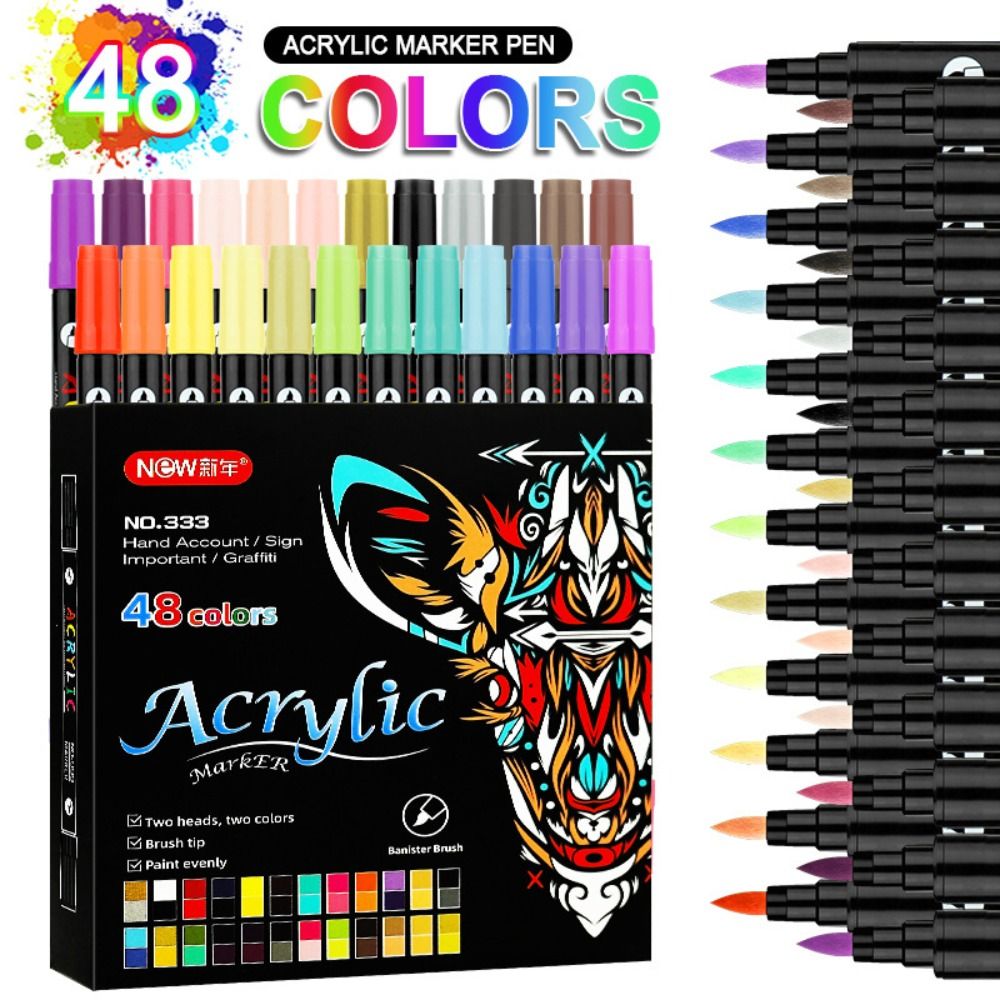 أقلام تلوين مزدوجة الطرف بـ 24 - مراجعة Illustration Marker Set وسعره