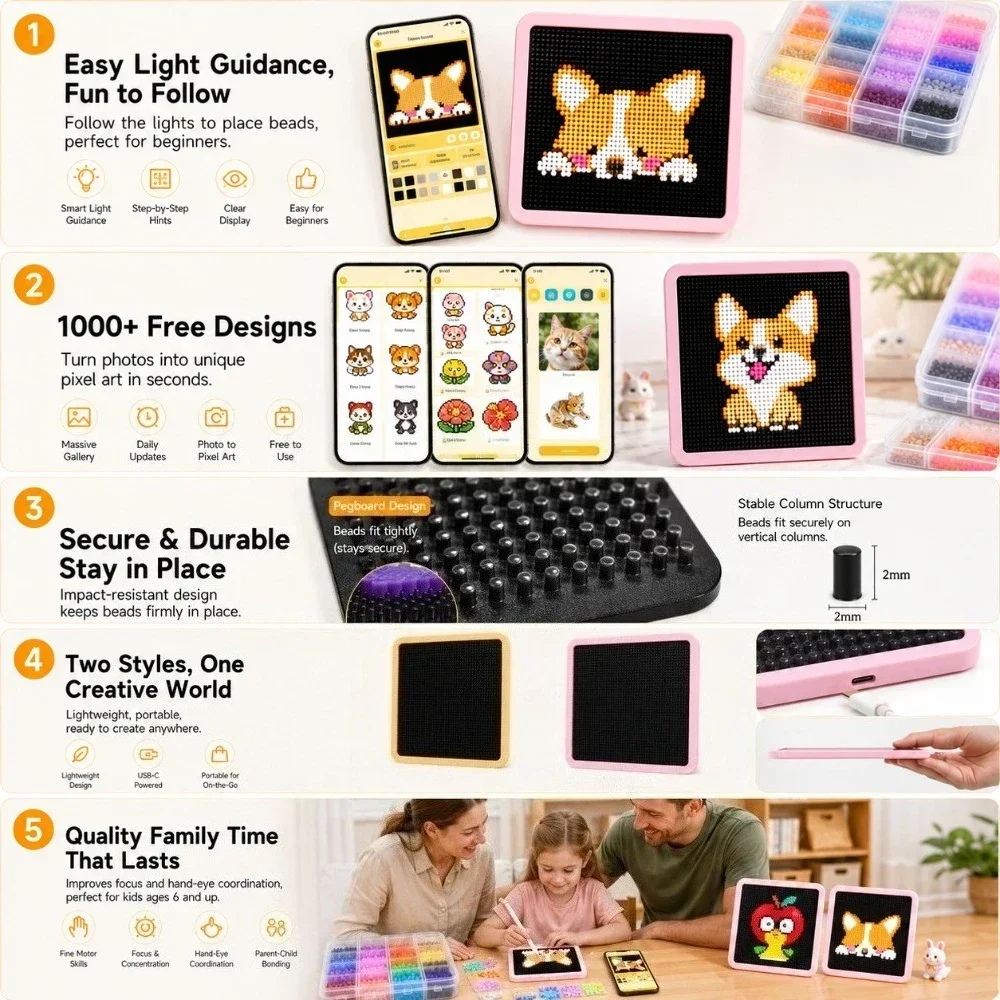 لوحة إضاءة LED ذكية بخرزات قاب - مراجعة Art Craft Store وسعره