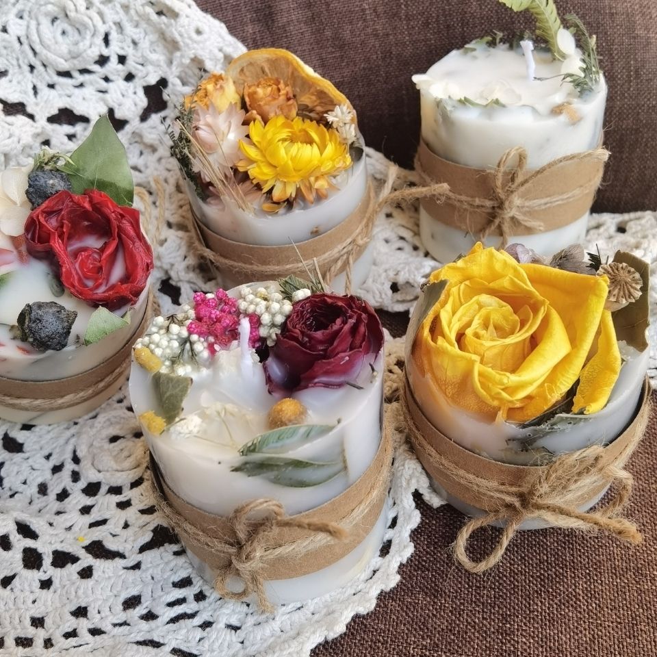 شمعة عطرية على شكل زهرة مجففة  - مراجعة Soy Candle Fragrance Oil وسعره