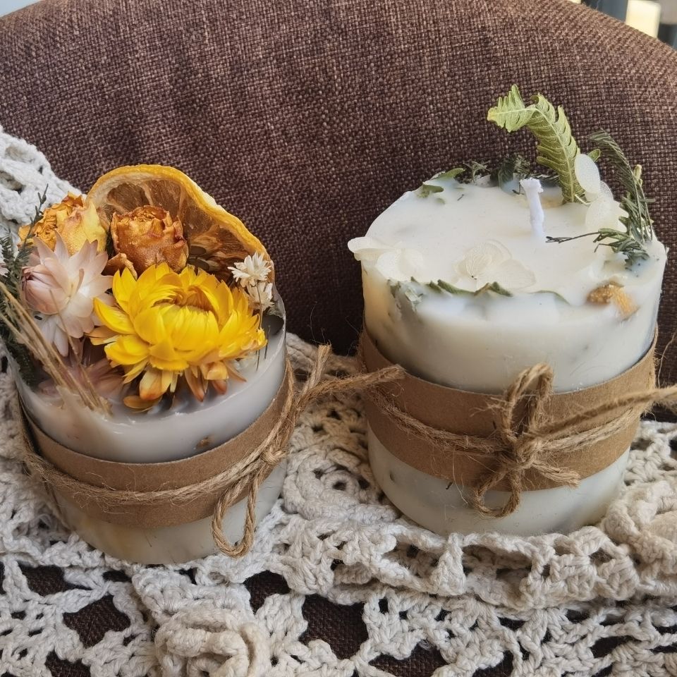 شمعة عطرية على شكل زهرة مجففة  - مراجعة Soy Candle Fragrance Oil وسعره