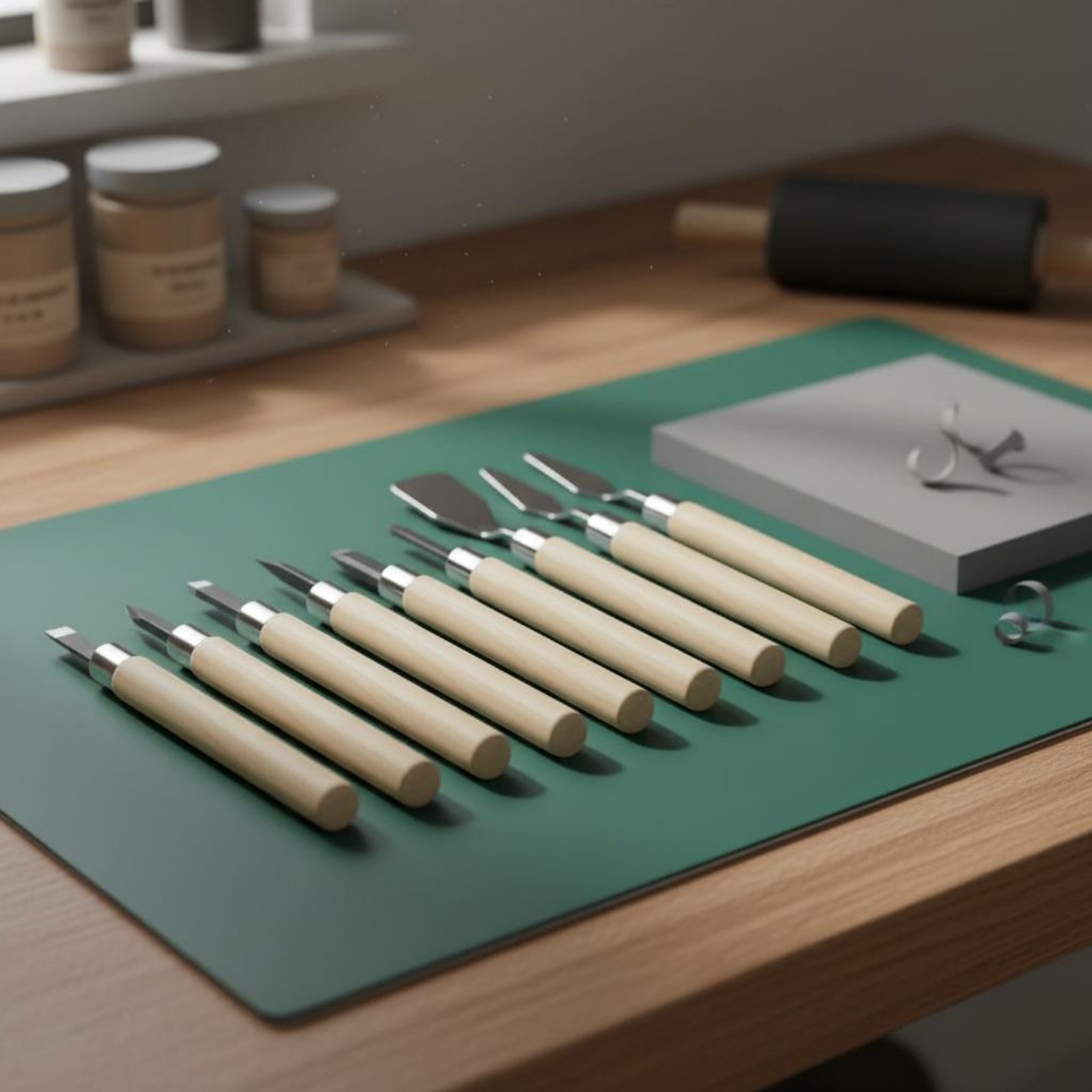 طقم أدوات نحت اللينوليوم من 9  - مراجعة Linocut Carving Tool وسعره