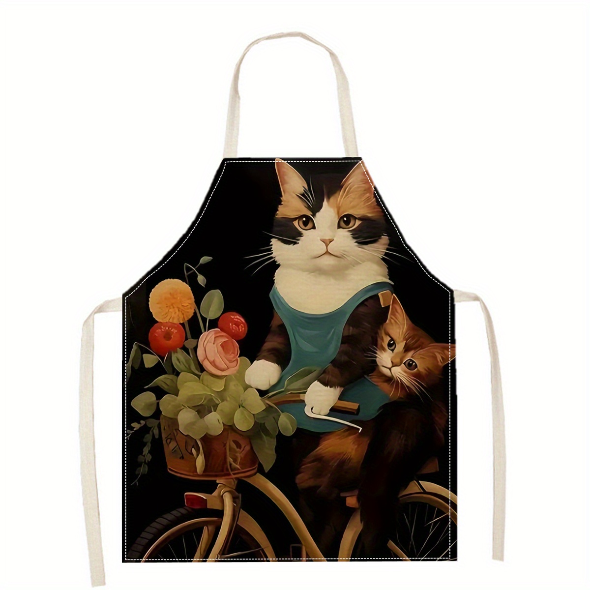 مريلة كتان بطبعة قطة مضحكة بنظ - مراجعة Art Craft Gift Ideas وسعره